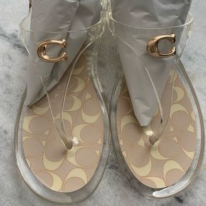 Coach clear thong sandals